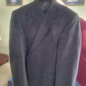 Men's Dress Jacket-Circle S, 46L Black Suede